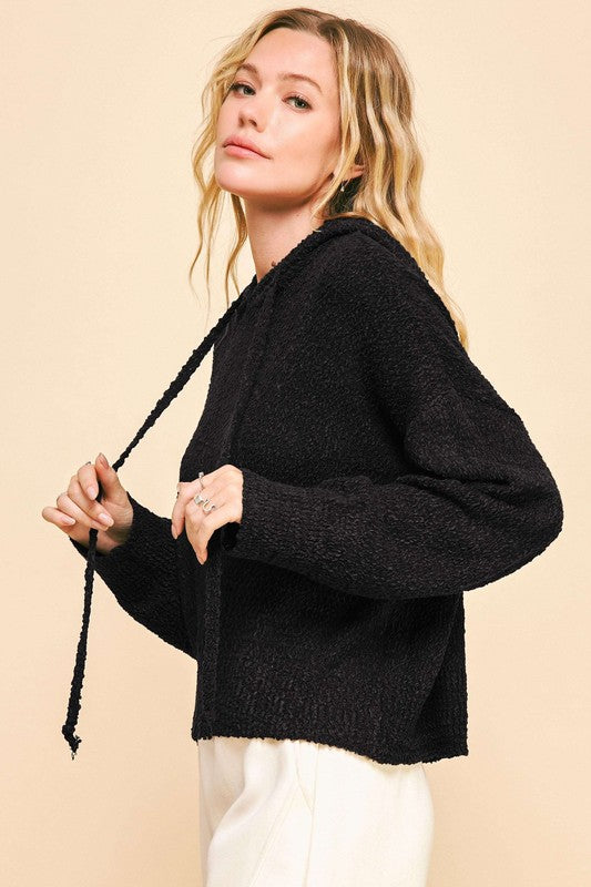 Davi & Dani Drop Shoulder Long Sleeve Hooded Sweater - Classique Collection