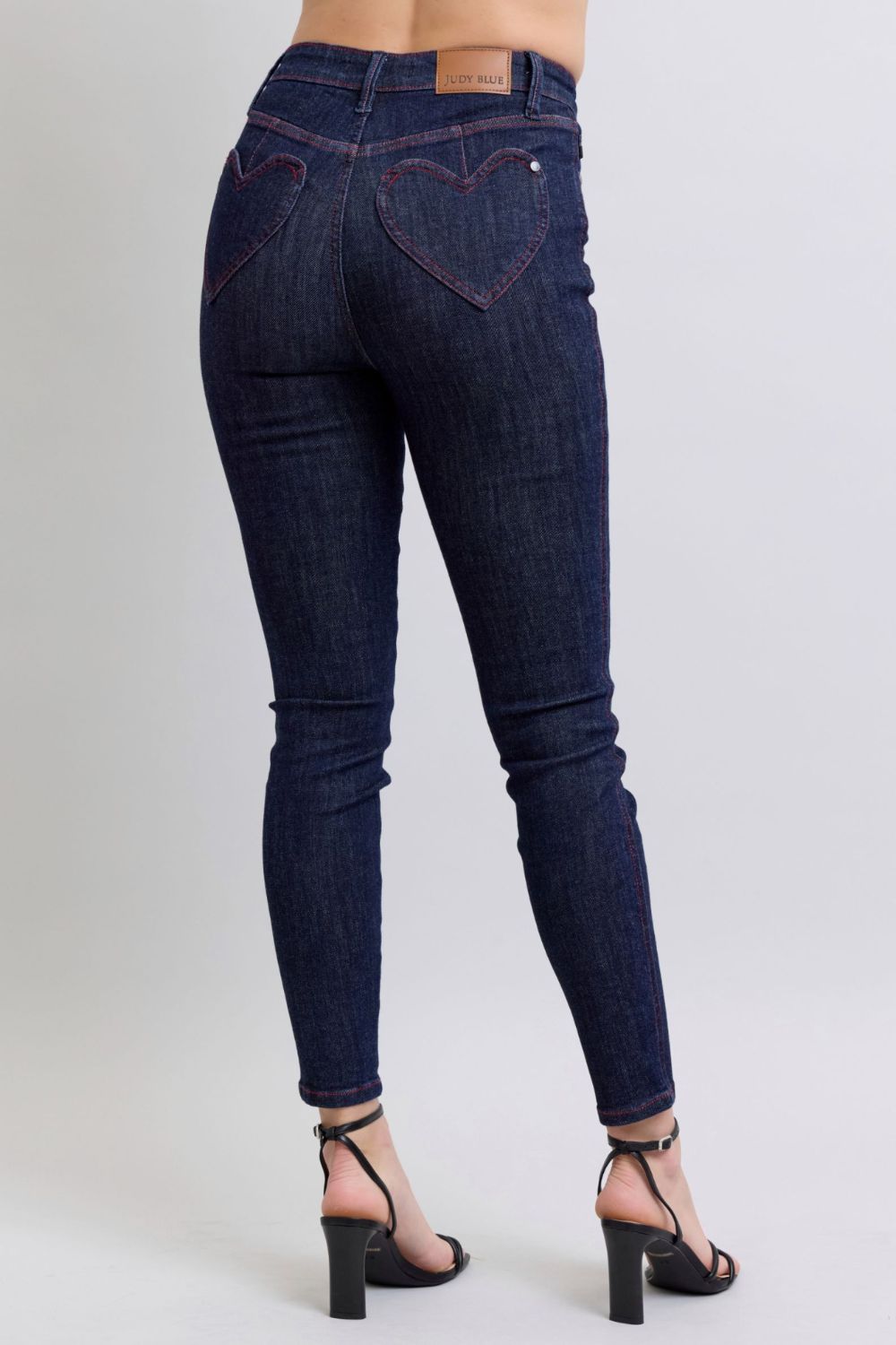 Judy Blue Full Size Heart Shaped Back Pockets Skinny Jeans - Classique Collection