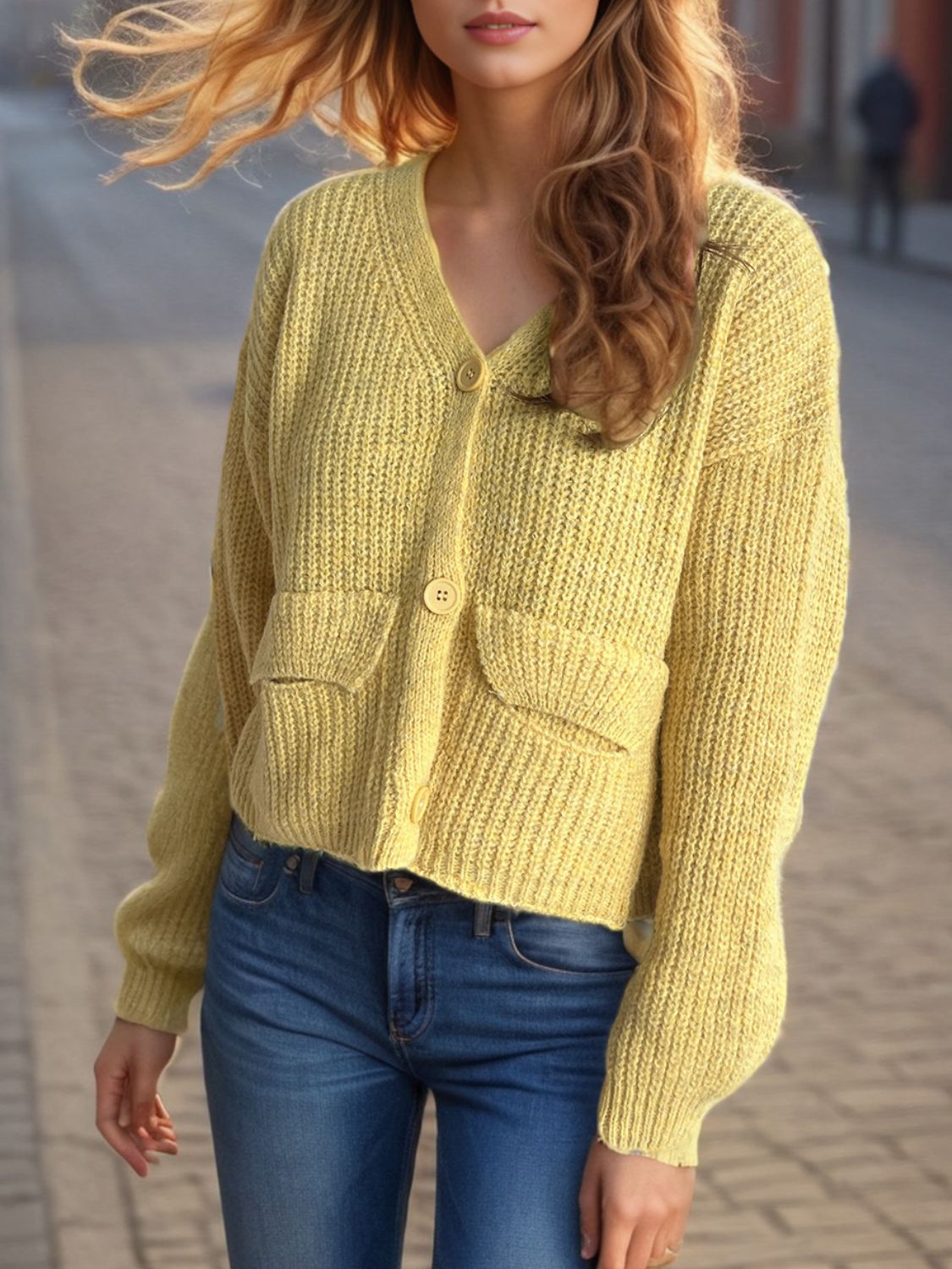Button Down Long Sleeve Cardigan - ClassiQ