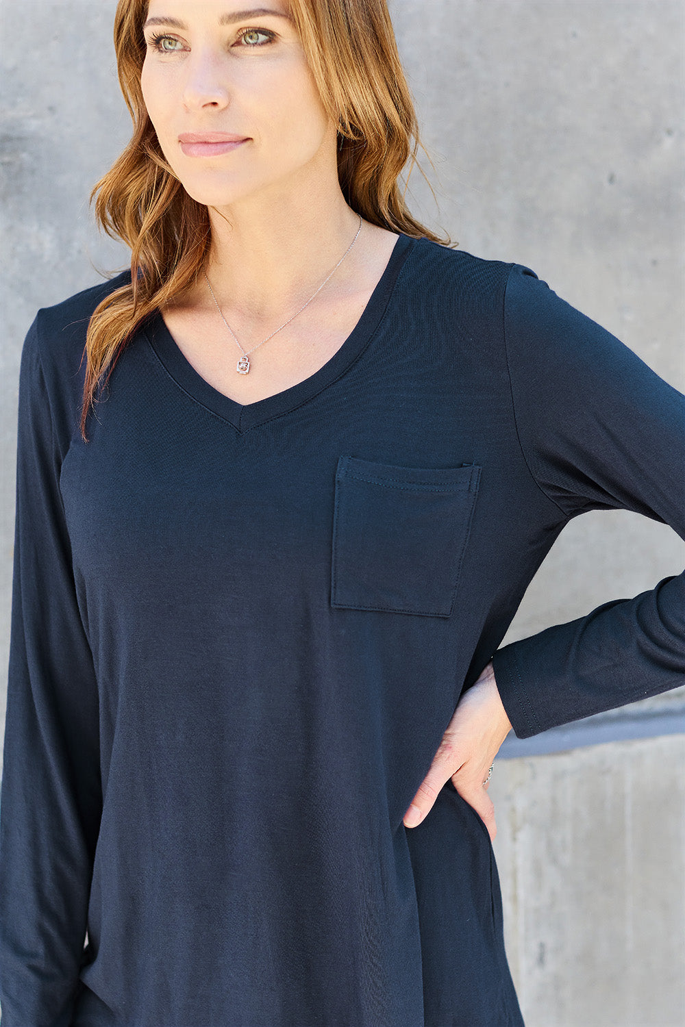 Basic Bae Full Size V-Neck Long Sleeve Top - Classique Collection