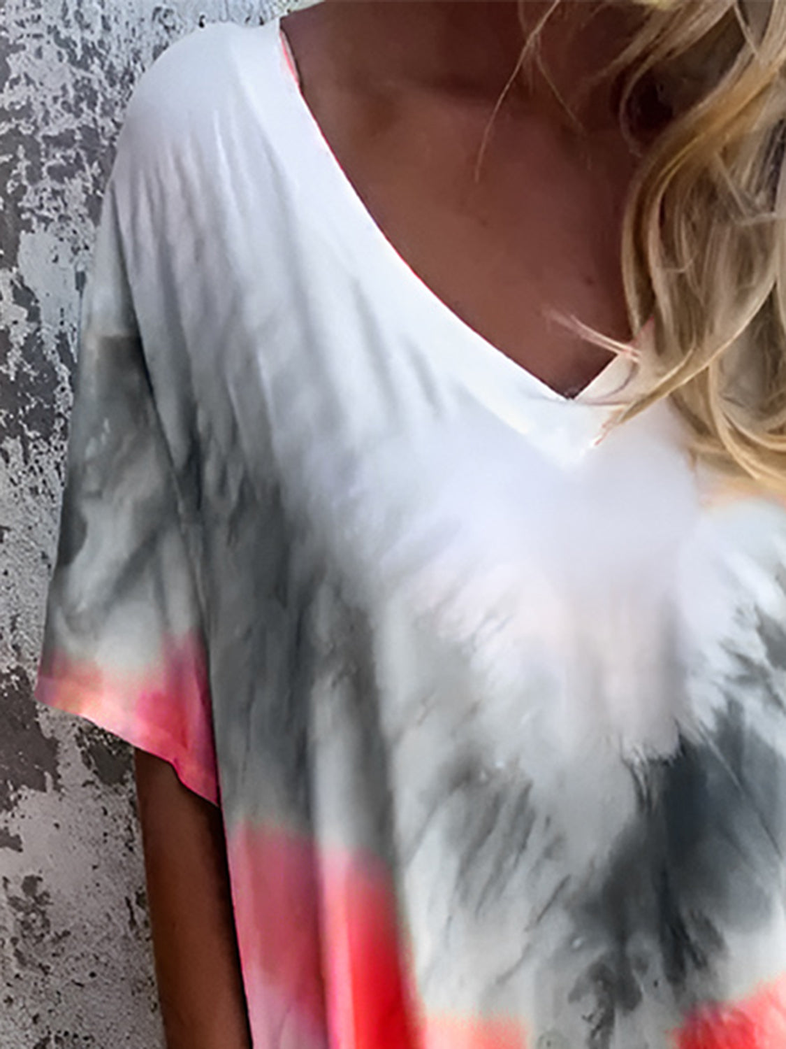 Full Size Pocketed Tie-Dye Short Sleeve Dress - Classique Collection