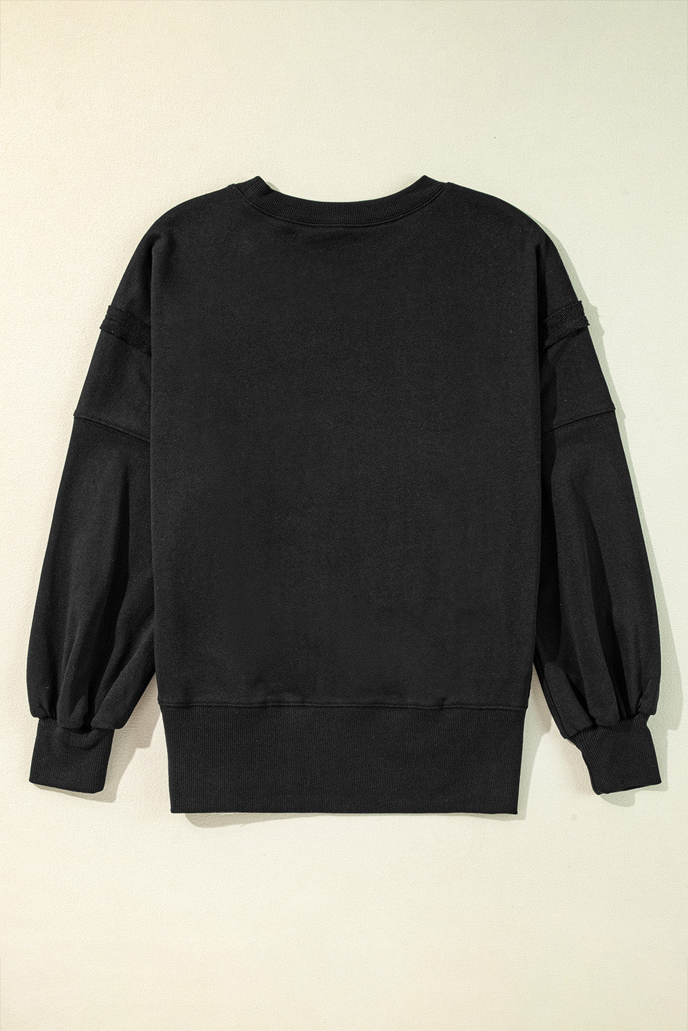 Side Slit Round Neck Long Sleeve Sweatshirt - Classique Collection