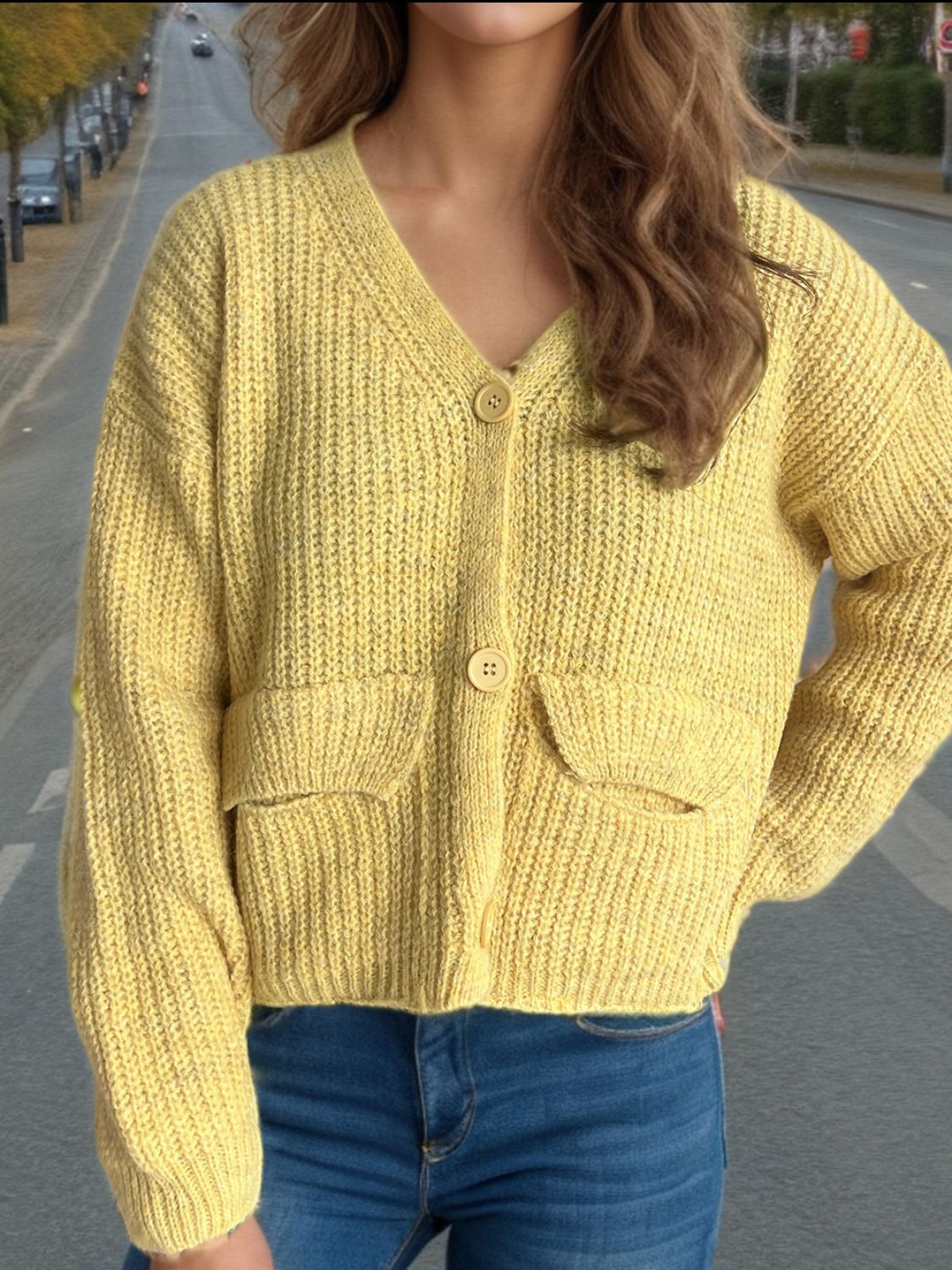 Button Down Long Sleeve Cardigan - ClassiQ