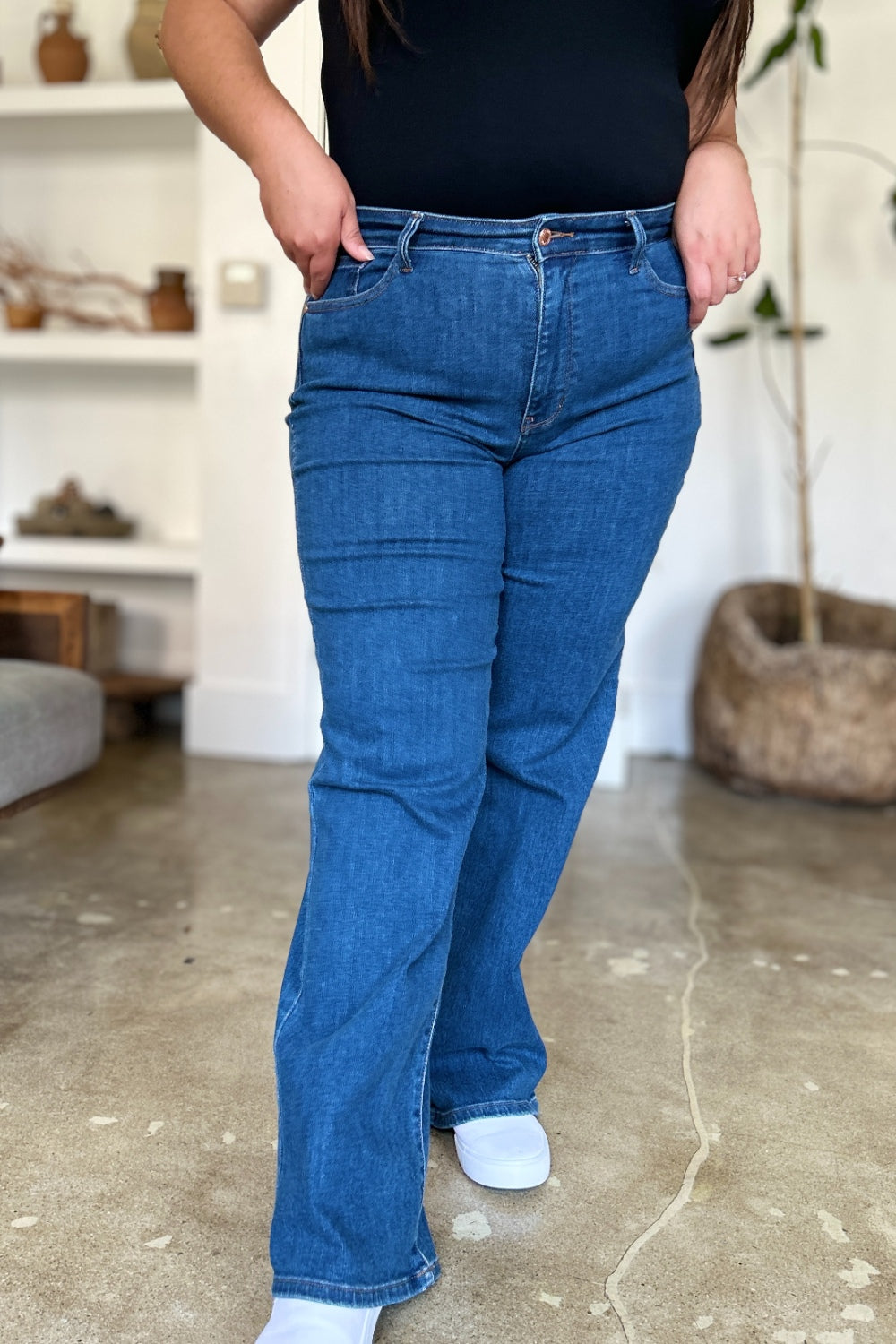 Judy Blue Full Size High Rise Straight Jeans - Classique Collection