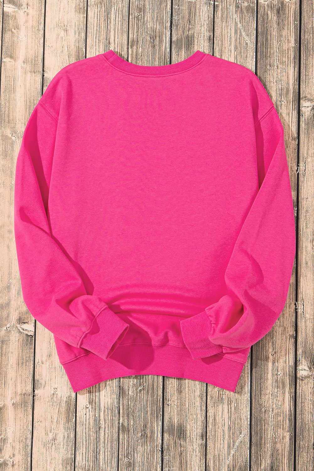 Strawberry Pink Sequins Heart Patch Graphic Sweatshirt - ClassiQ