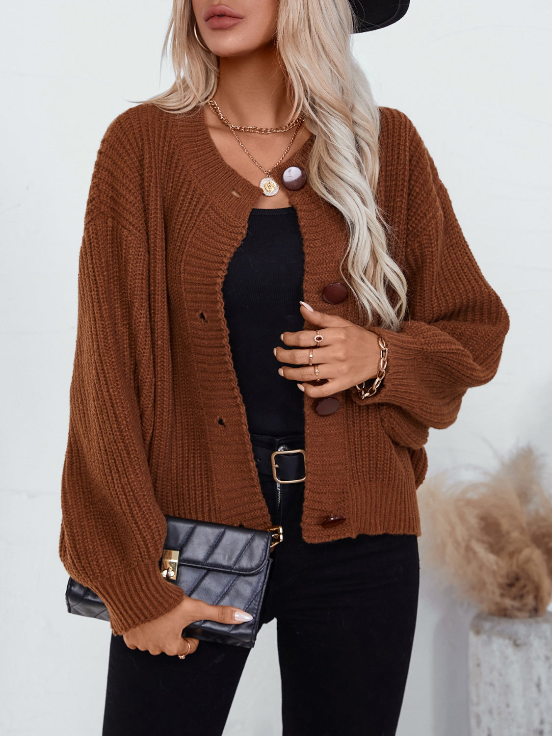 Button Down Long Sleeve Cardigan - Classique Collection