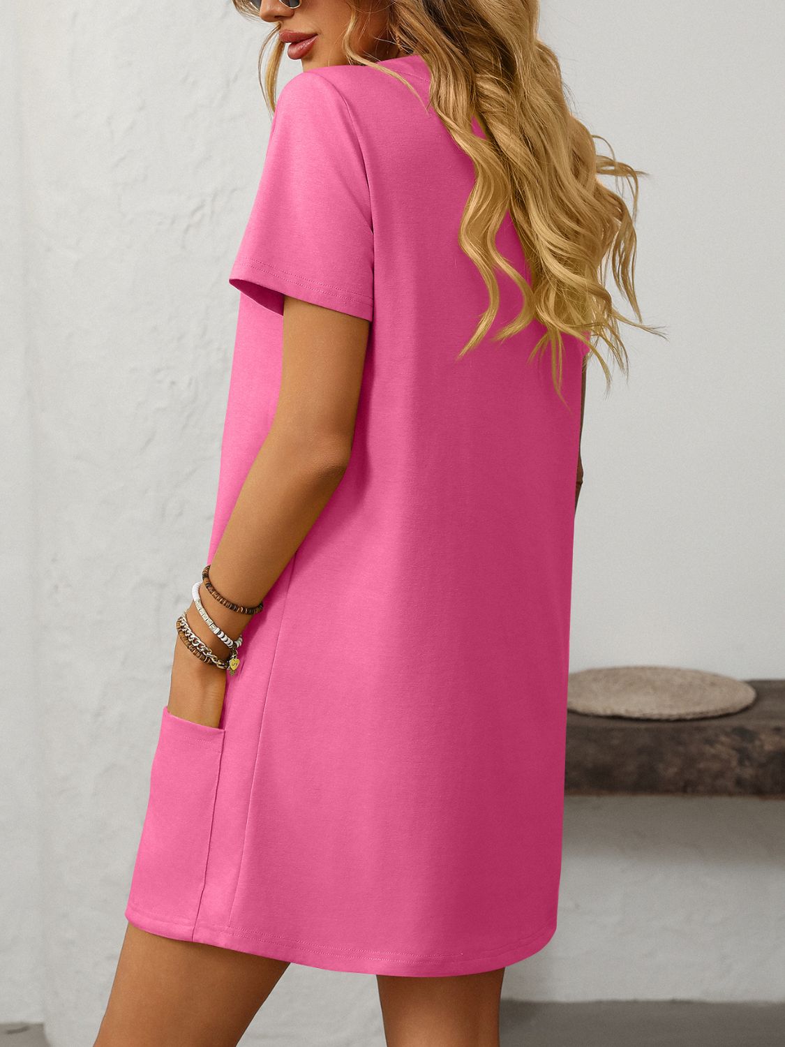 Mandy Square Neck Short Sleeve Mini Dress - Classique Collection