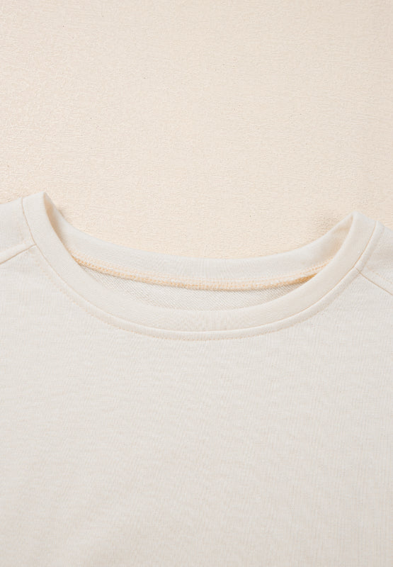 Pearl Detail Round Neck Half Sleeve Blouse - Classique Collection