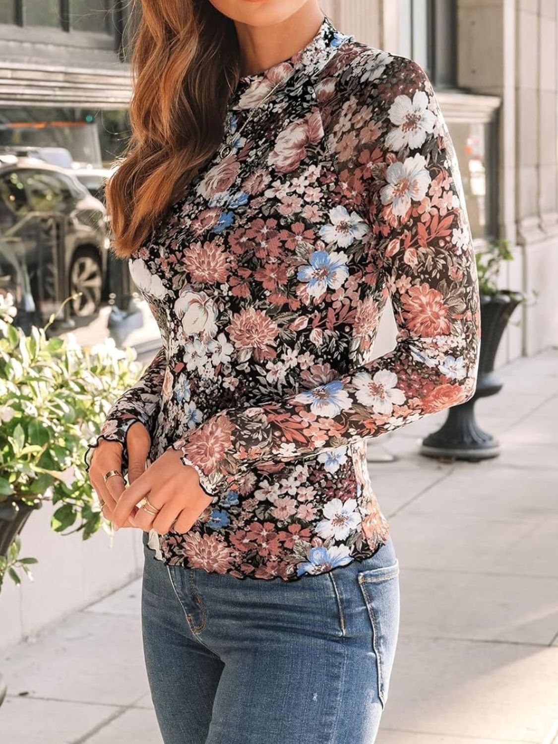 Lovelet Mock Neck Long Sleeve Top - Classique Collection