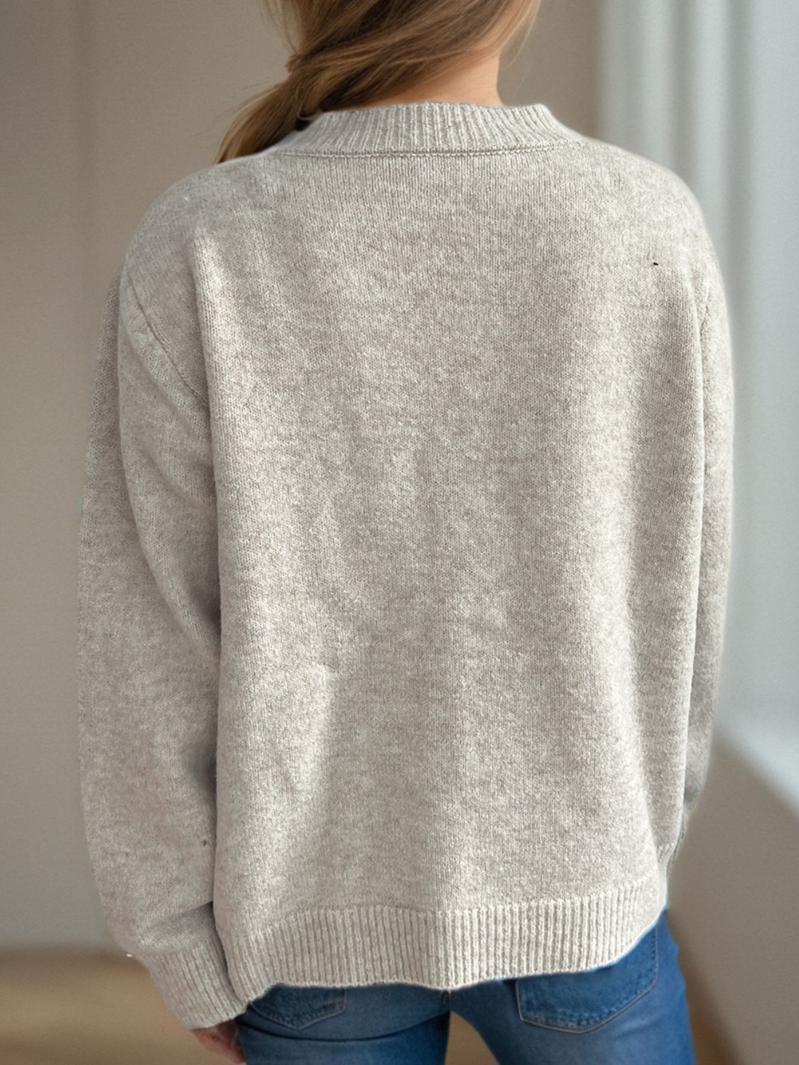 Button Down Long Sleeve Cardigan - ClassiQ