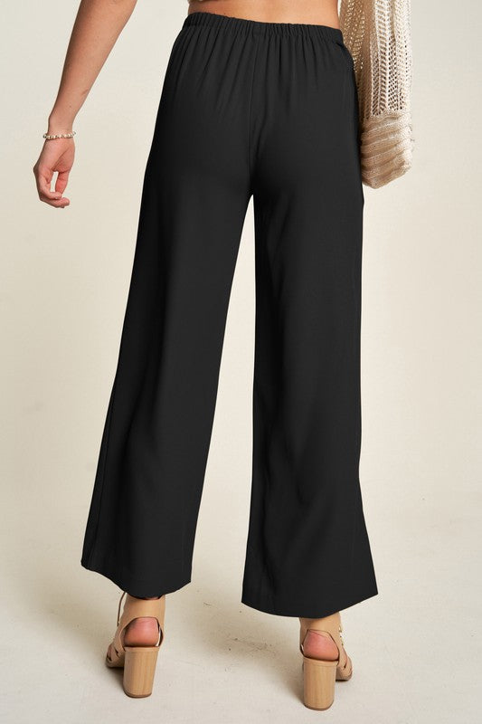 Davi & Dani Wide Leg Mid-Rise Pants - Classique Collection