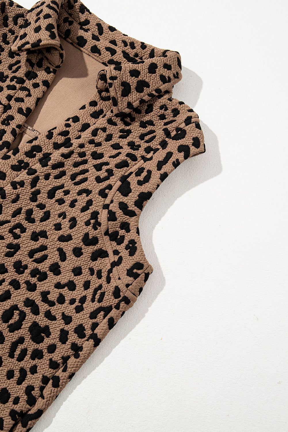 Leopard Johnny Collar Sleeveless Mini Dress - Classique Collection