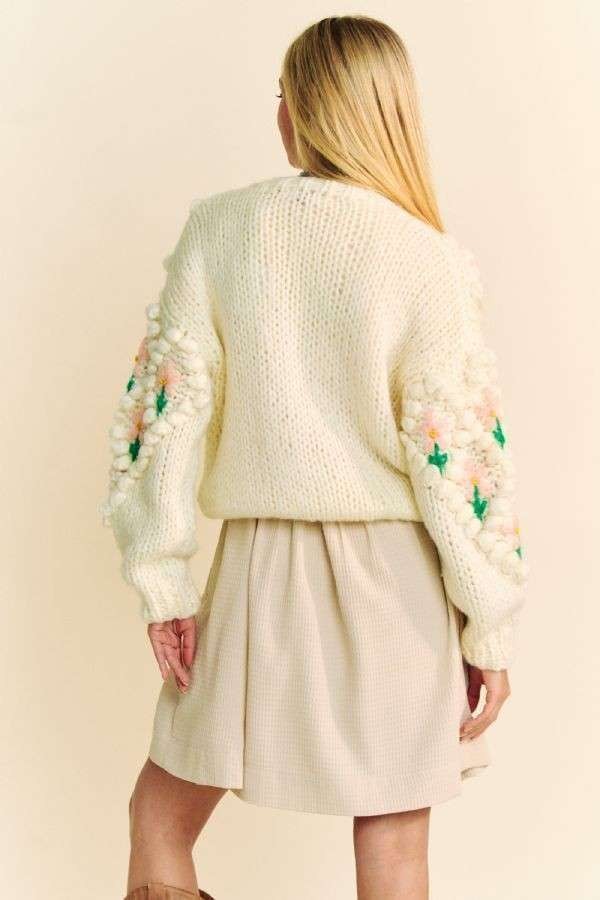 Davi & Dani Floral Pattern Button Down Cardigan - Classique Collection