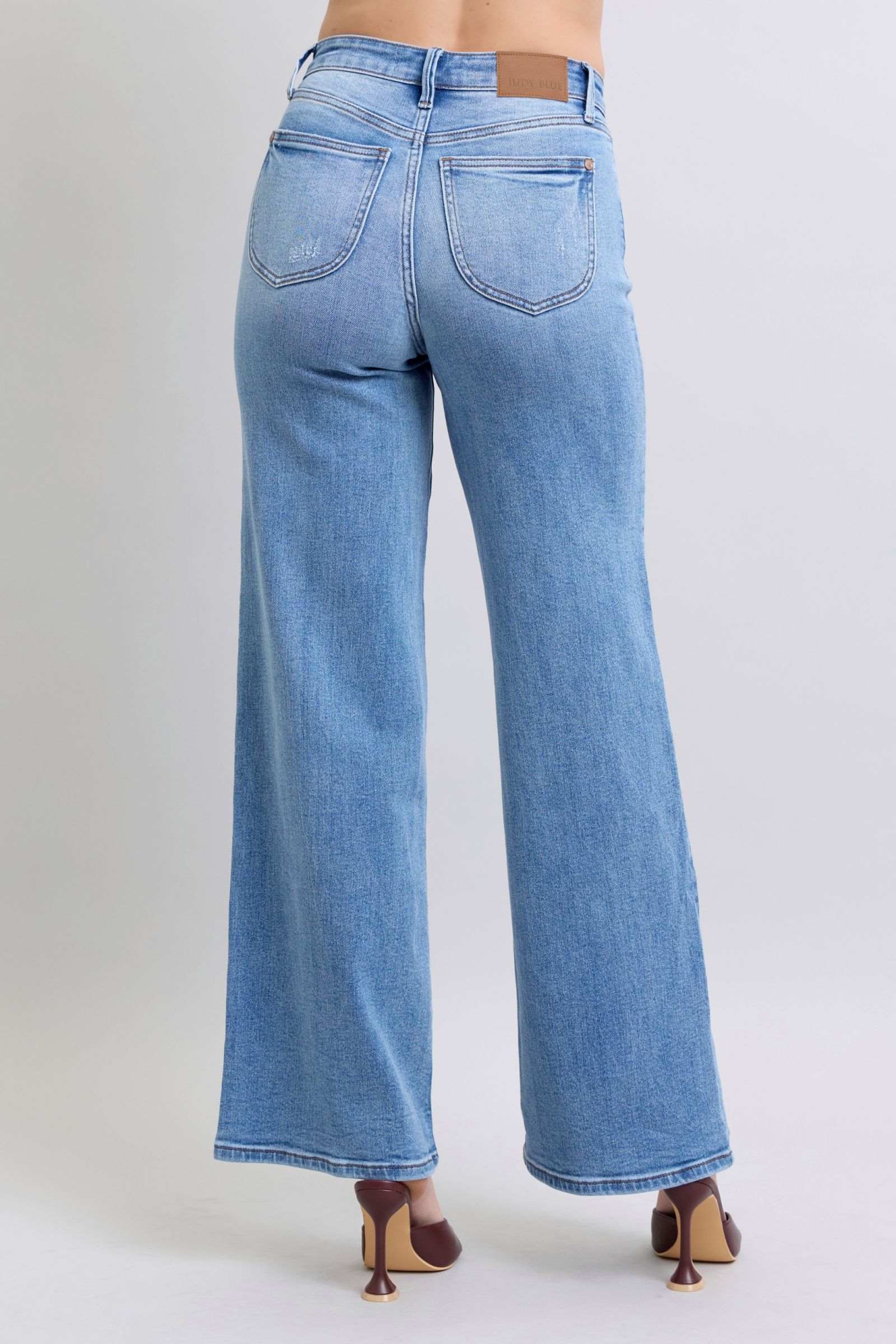 Judy Blue Full Size Wide Leg Jeans with Pockets - Classique Collection
