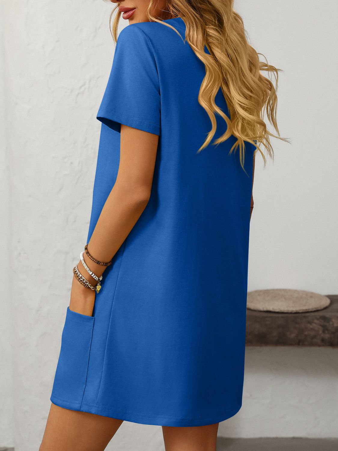 Mandy Square Neck Short Sleeve Mini Dress - Classique Collection