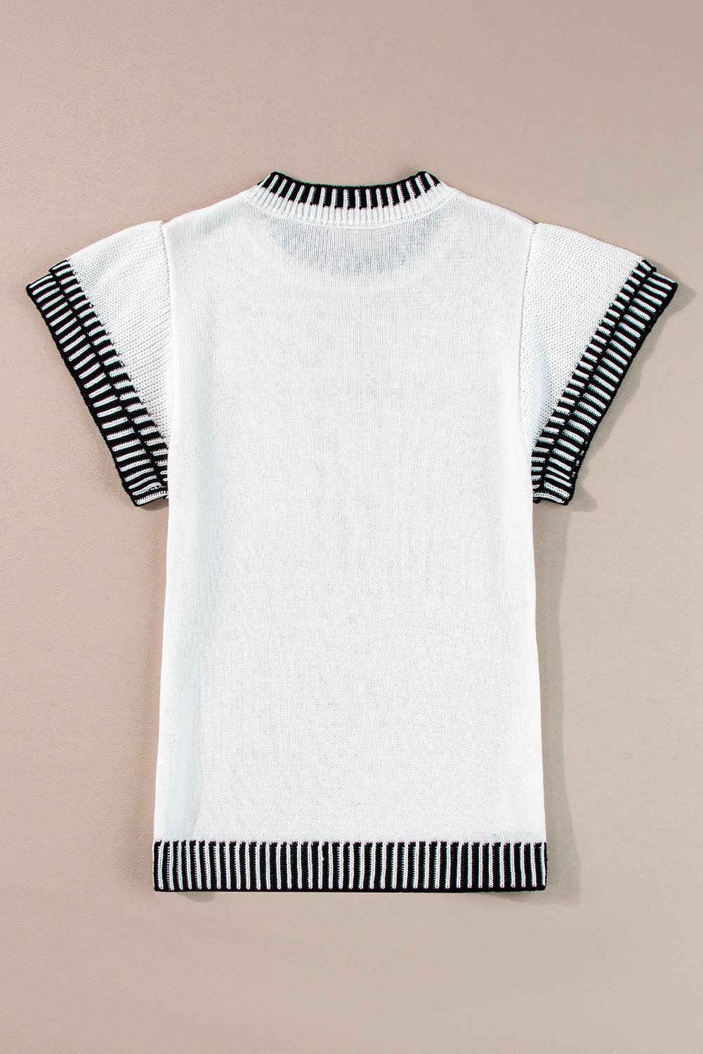 Round Neck Short Sleeve Knit Top - Classique Collection