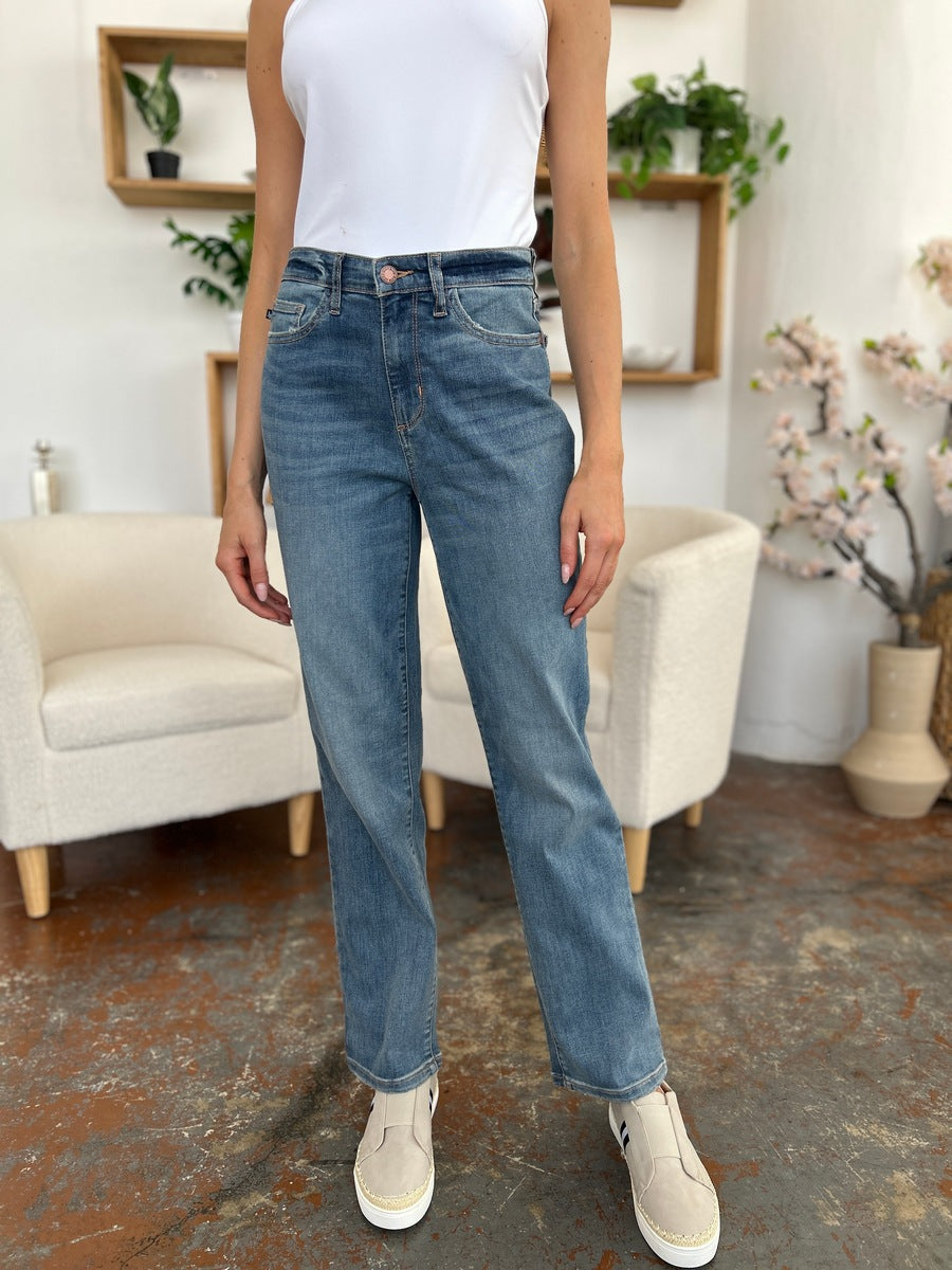 Judy Blue Full Size High Waist Straight Jeans - Classique Collection
