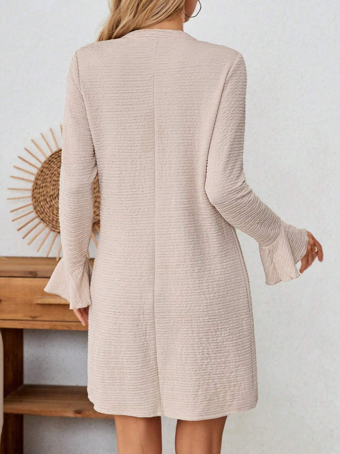 Notched Flare Sleeve Mini Dress - Classique Collection