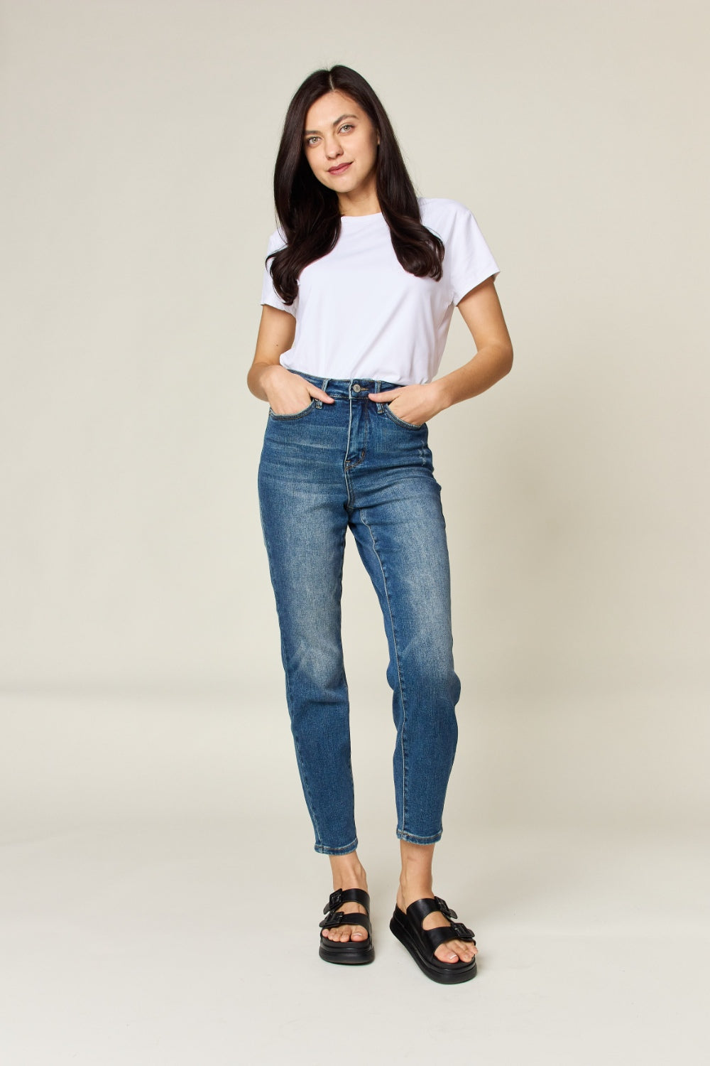 Judy Blue Full Size Tummy Control High Waist Slim Jeans - Classique Collection