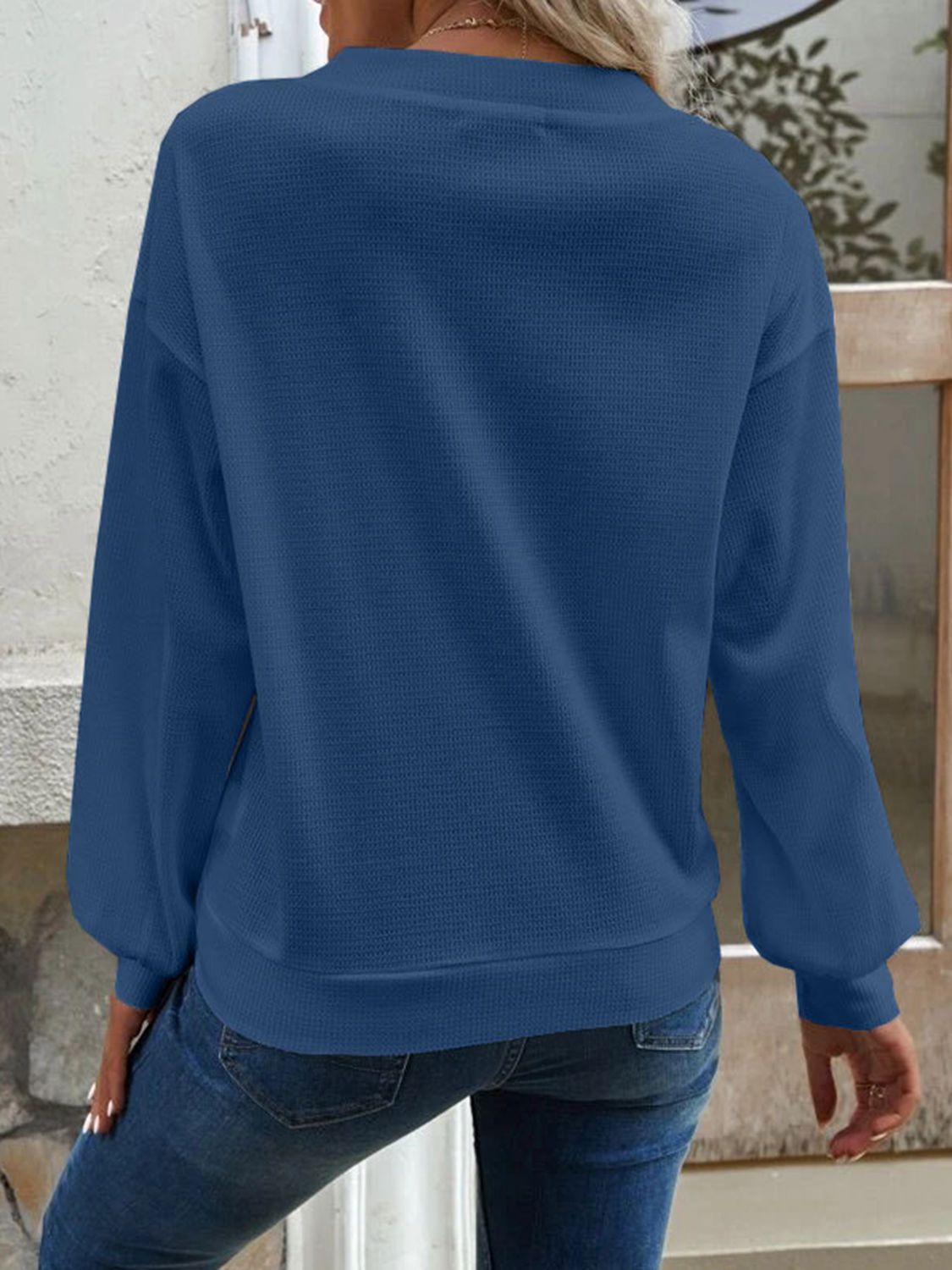 V-Neck Dropped Shoulder Blouse - Classique Collection