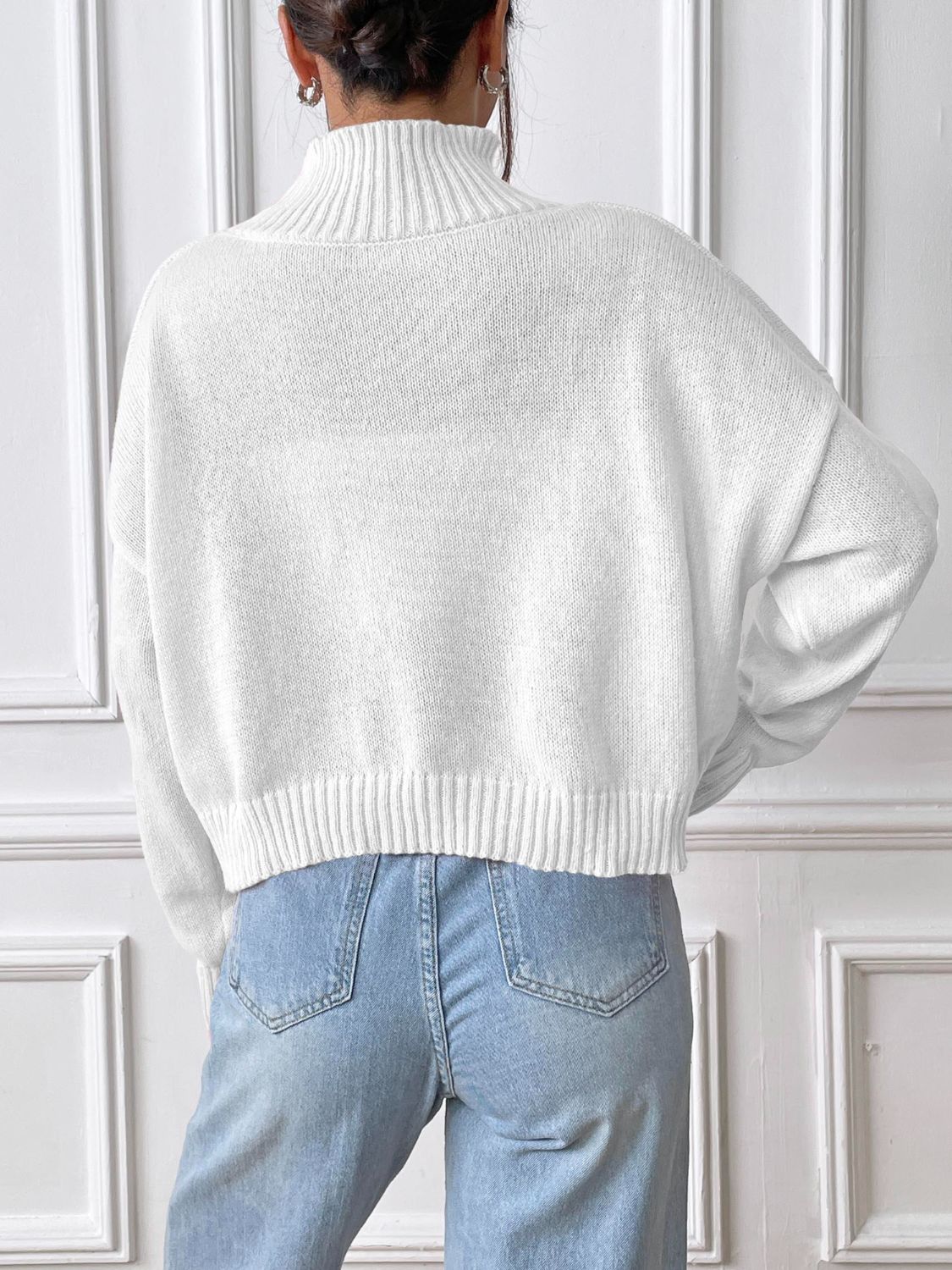 Heart Turtleneck Long Sleeve Sweater - ClassiQ