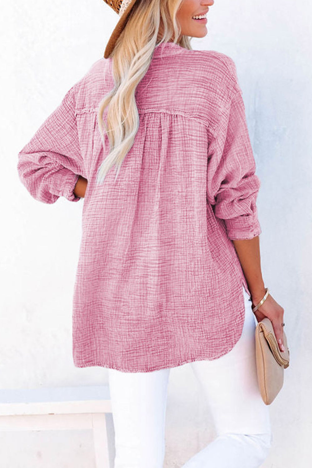 Buttoned Long Sleeve Blouse - Classique Collection