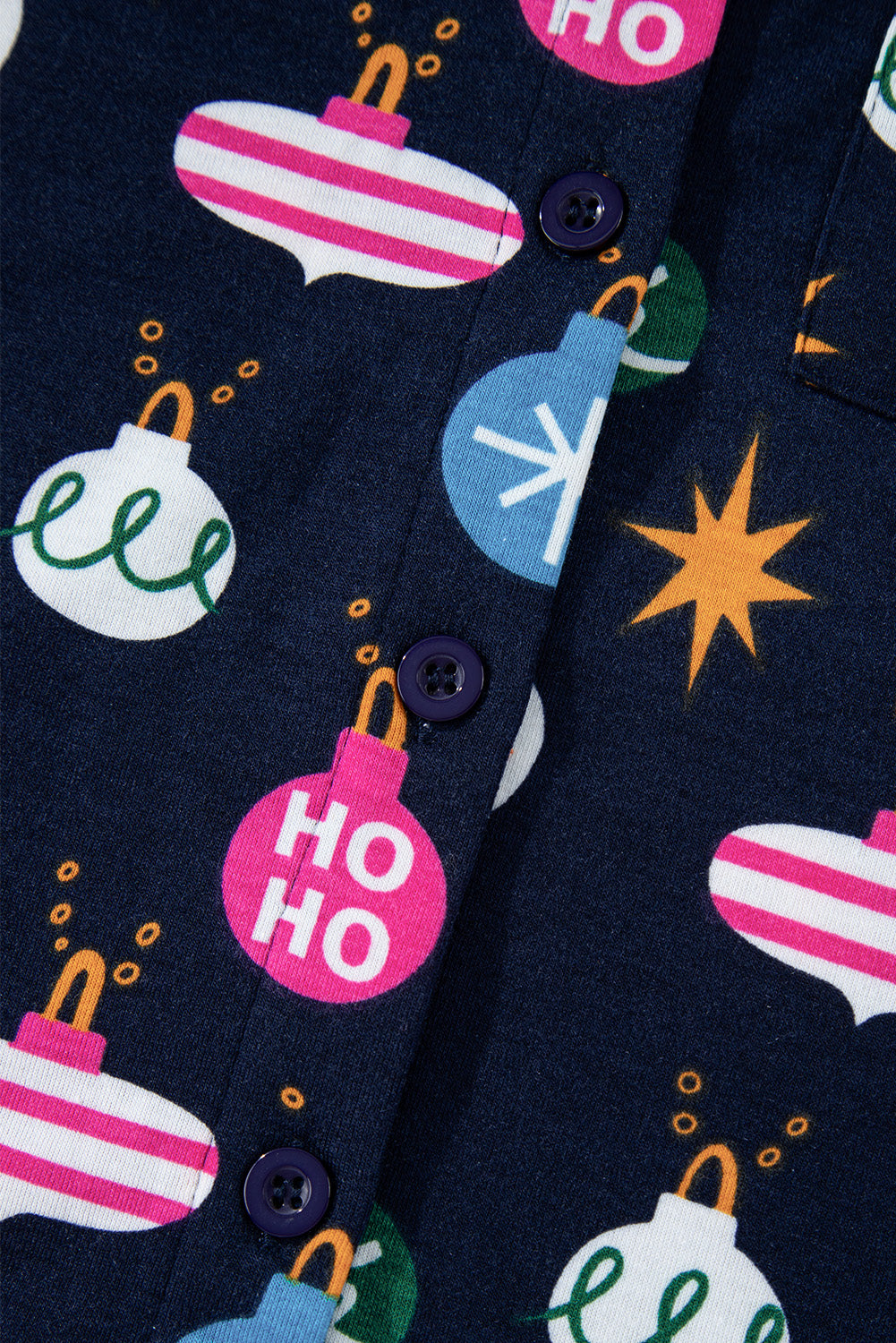 Christmas Lights Print Collared Neck Top and Pants Set - ClassiQ