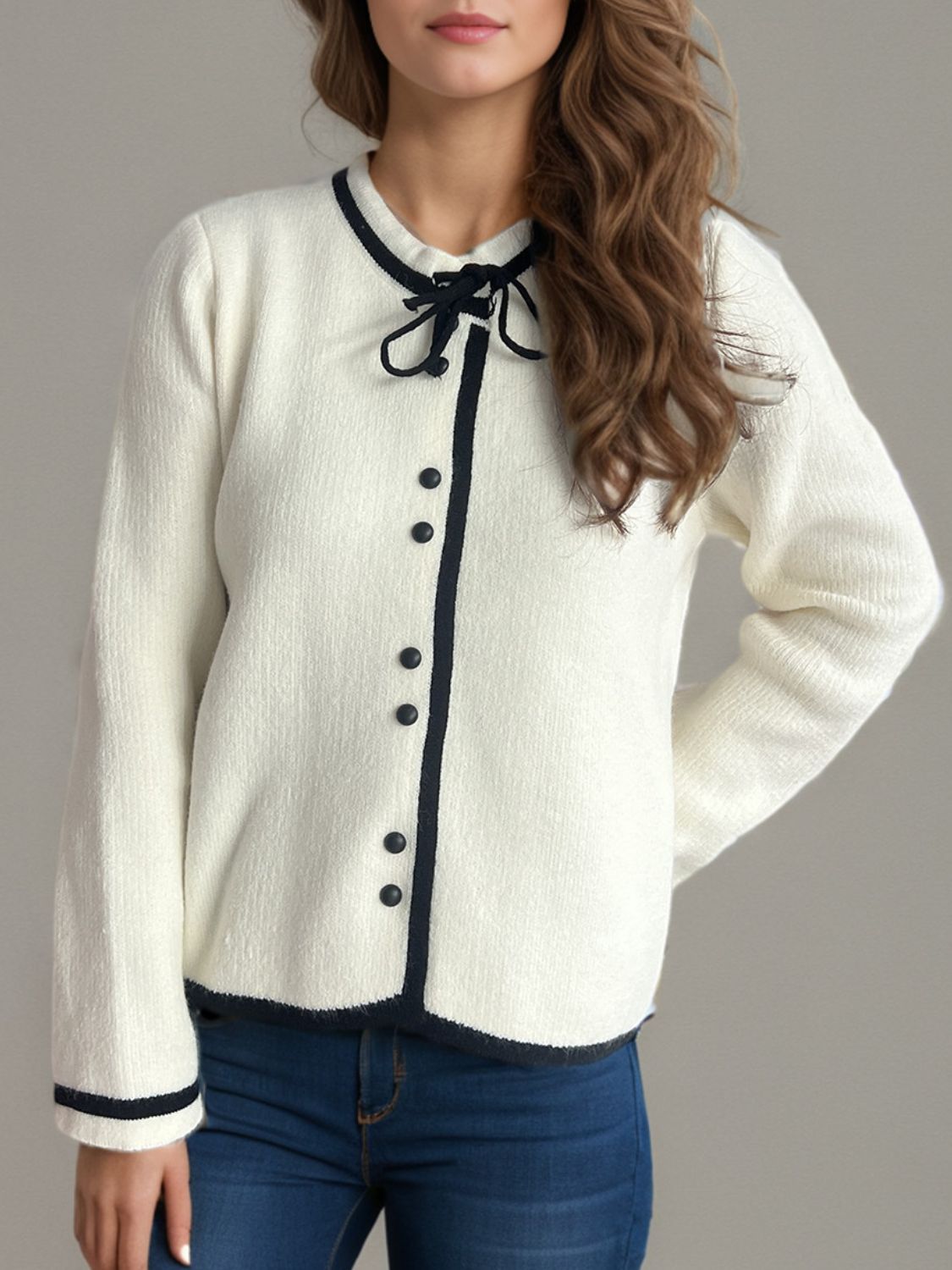 Button Down Long Sleeve Cardigan - ClassiQ