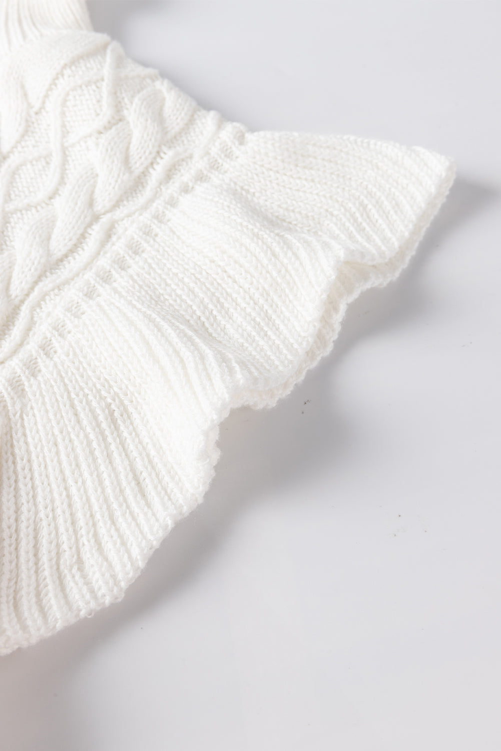 Cable-Knit Turtleneck Cap Sleeve Sweater - Classique Collection