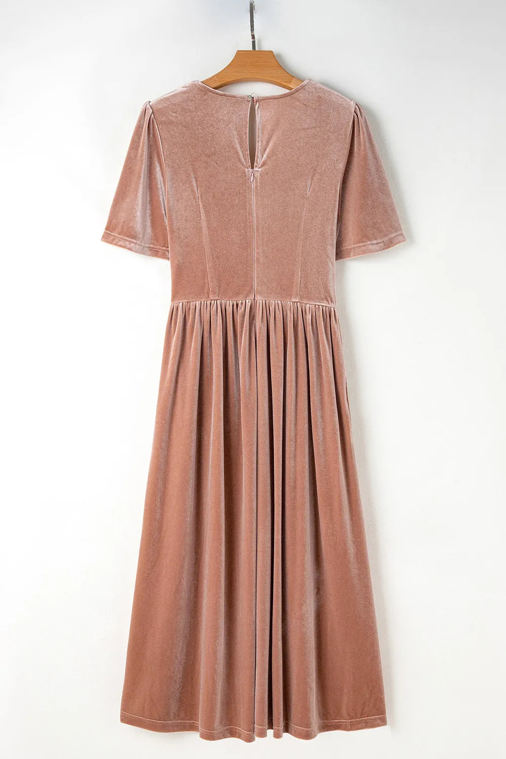 Lace Detail V-Neck Short Sleeve Dress - Classique Collection
