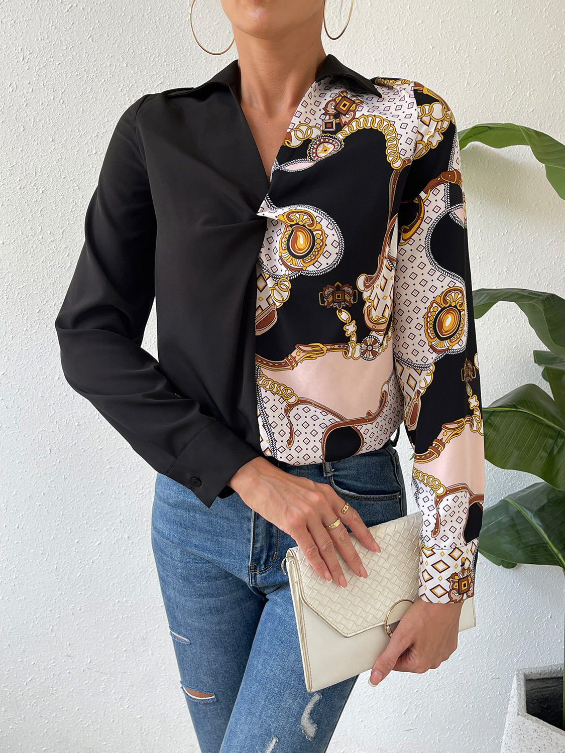 Twist Front Collared Blouse - Classique Collection