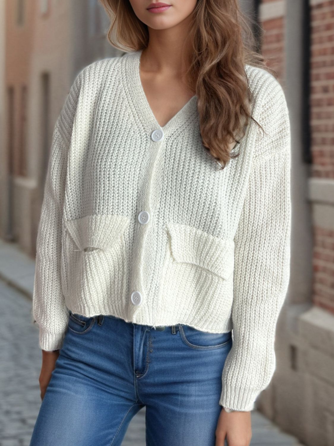 Button Down Long Sleeve Cardigan - ClassiQ