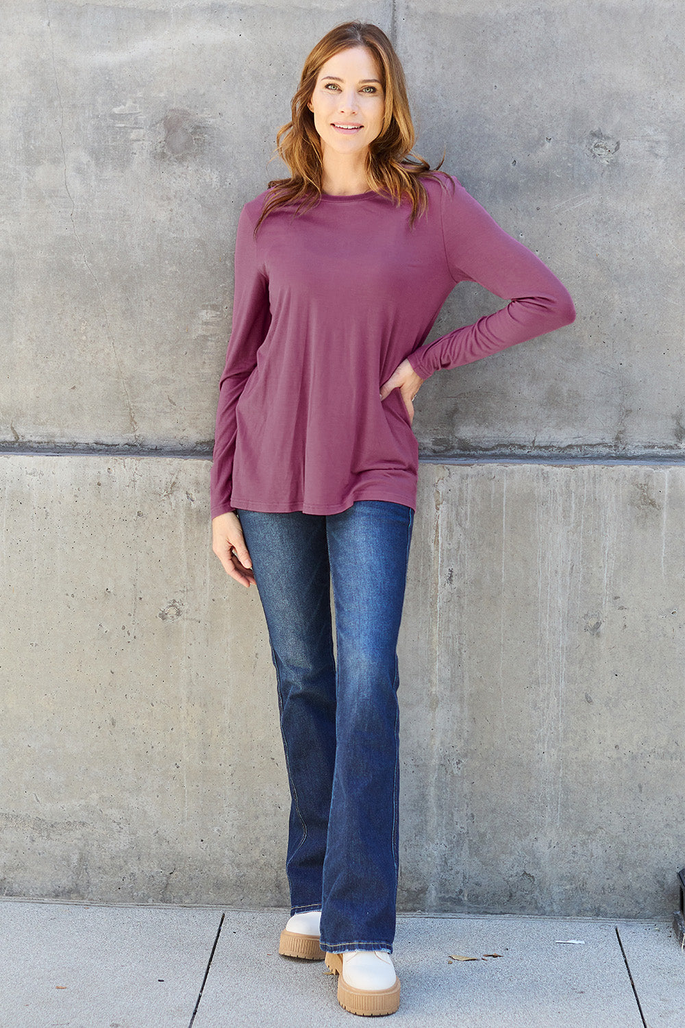 Basic Bae Full Size Round Neck Long Sleeve Top - Classique Collection