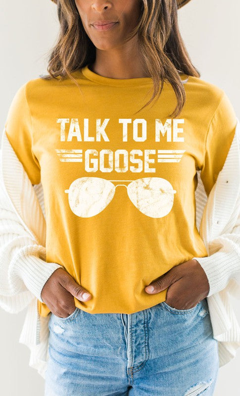 Talk to Me Goose White Ink Graphic Tee PLUS - Classique Collection