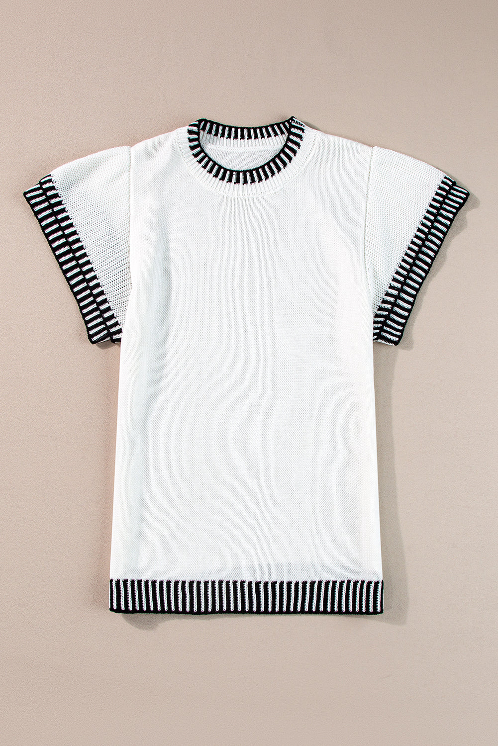 Round Neck Short Sleeve Knit Top - Classique Collection