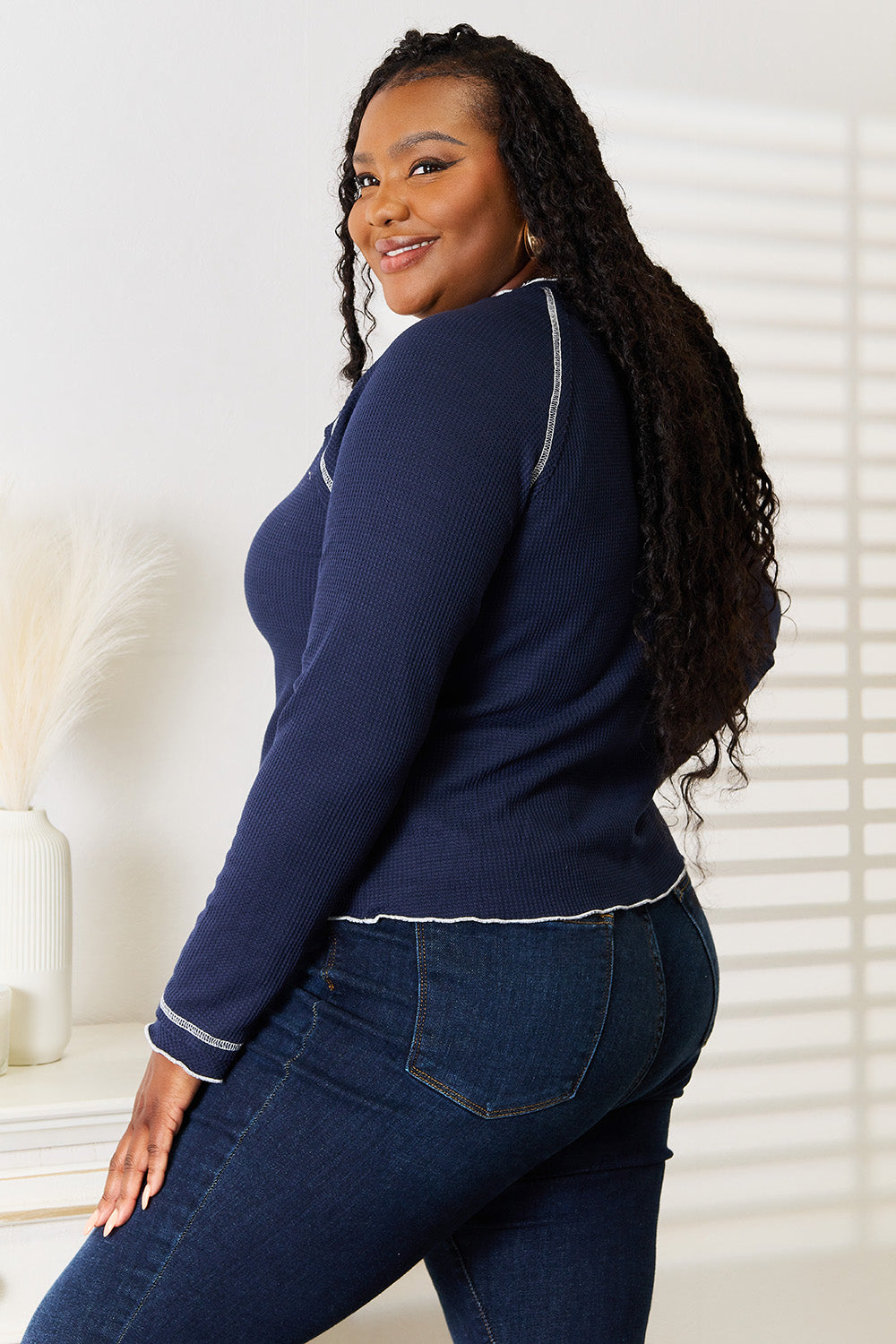 Basic Bae Long Raglan Sleeve Round Neck Top - Classique Collection