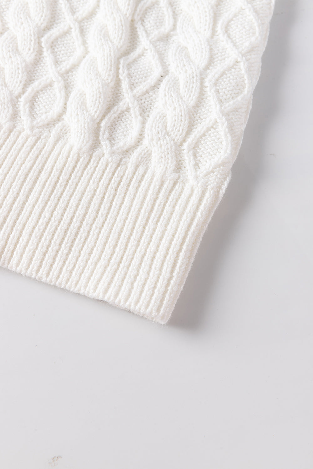 Cable-Knit Turtleneck Cap Sleeve Sweater - Classique Collection