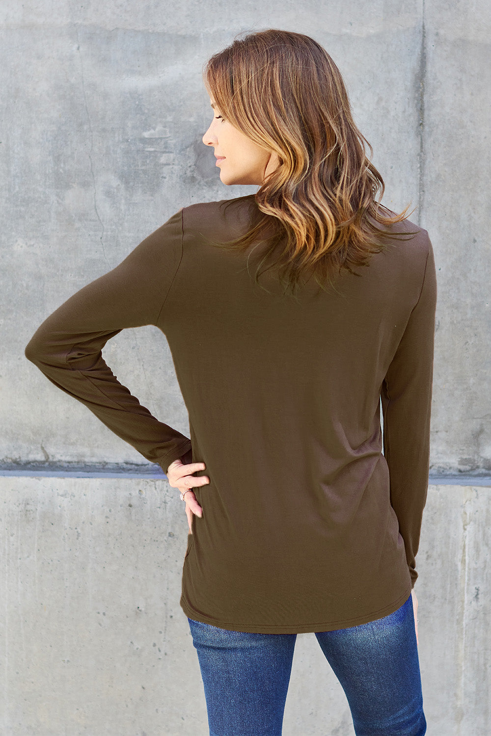 Basic Bae Full Size Round Neck Long Sleeve Top - Classique Collection