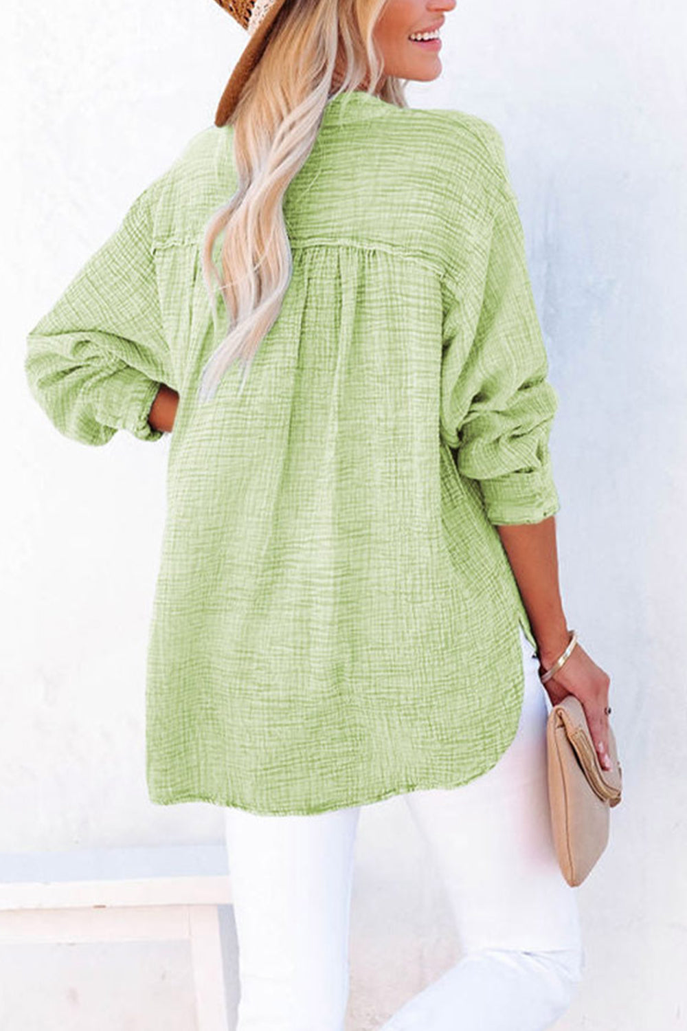 Buttoned Long Sleeve Blouse - Classique Collection