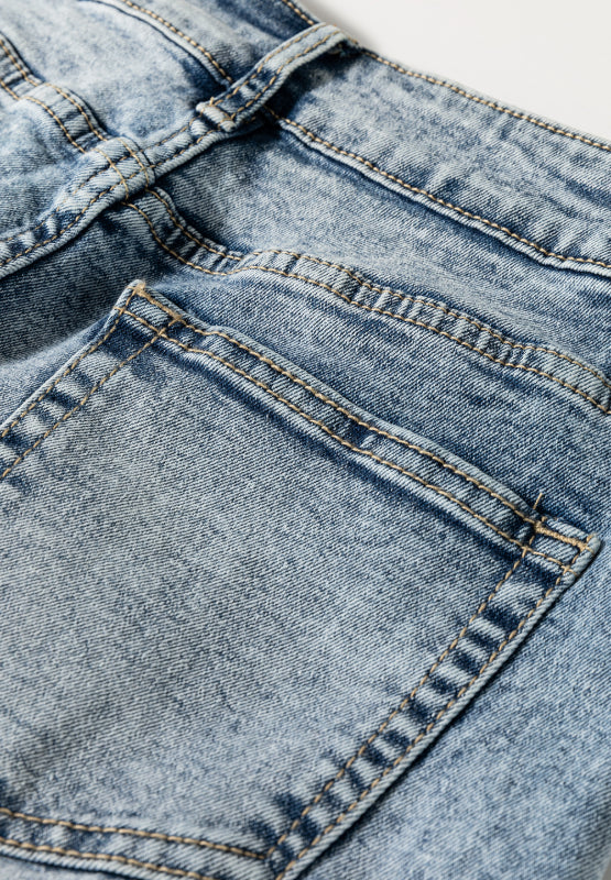 Washed Wide Leg Jeans with Pockets - Classique Collection