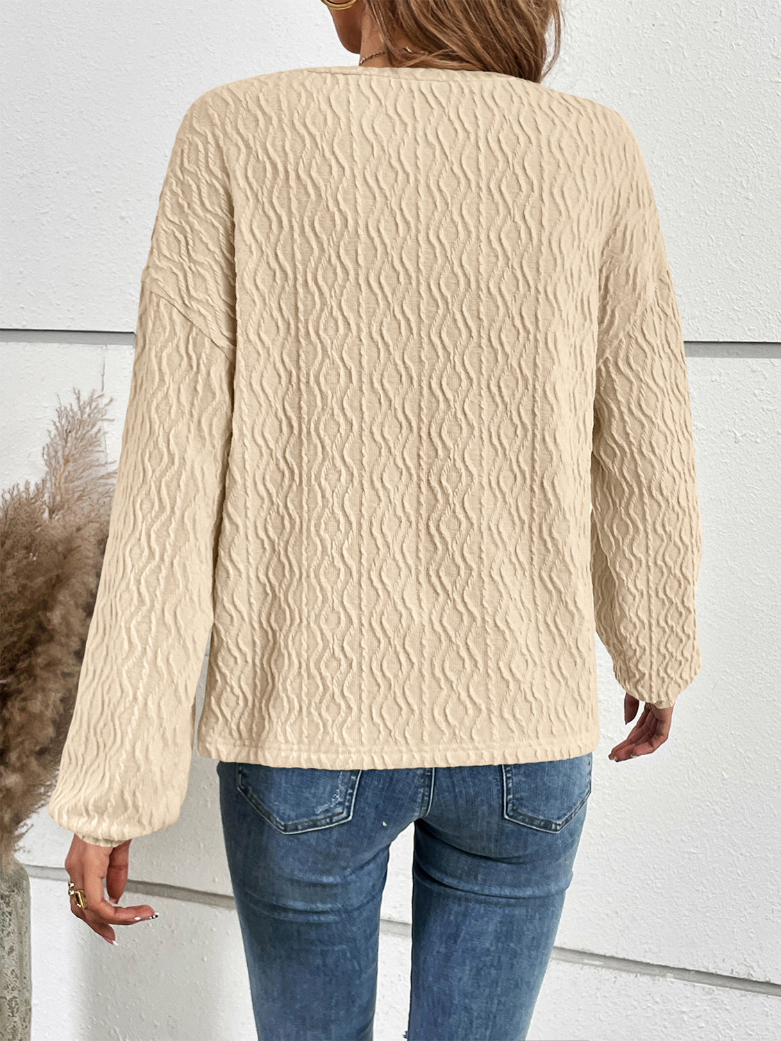 Ivy Lane Half Button Long Sleeve Top - ClassiQ