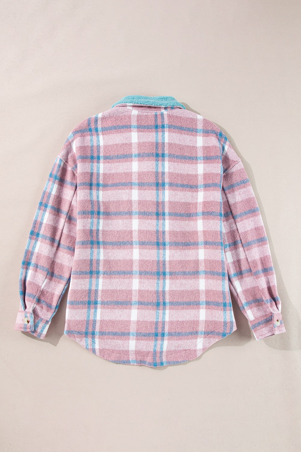 Plaid Collared Neck Flap Pockets Shacket - Classique Collection