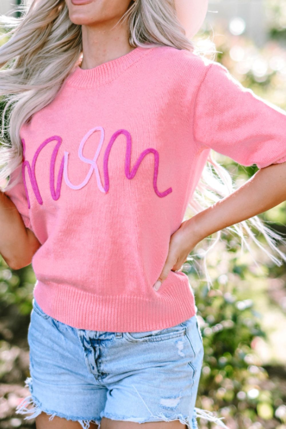 MOM Round Neck Half Sleeve Sweater - Classique Collection