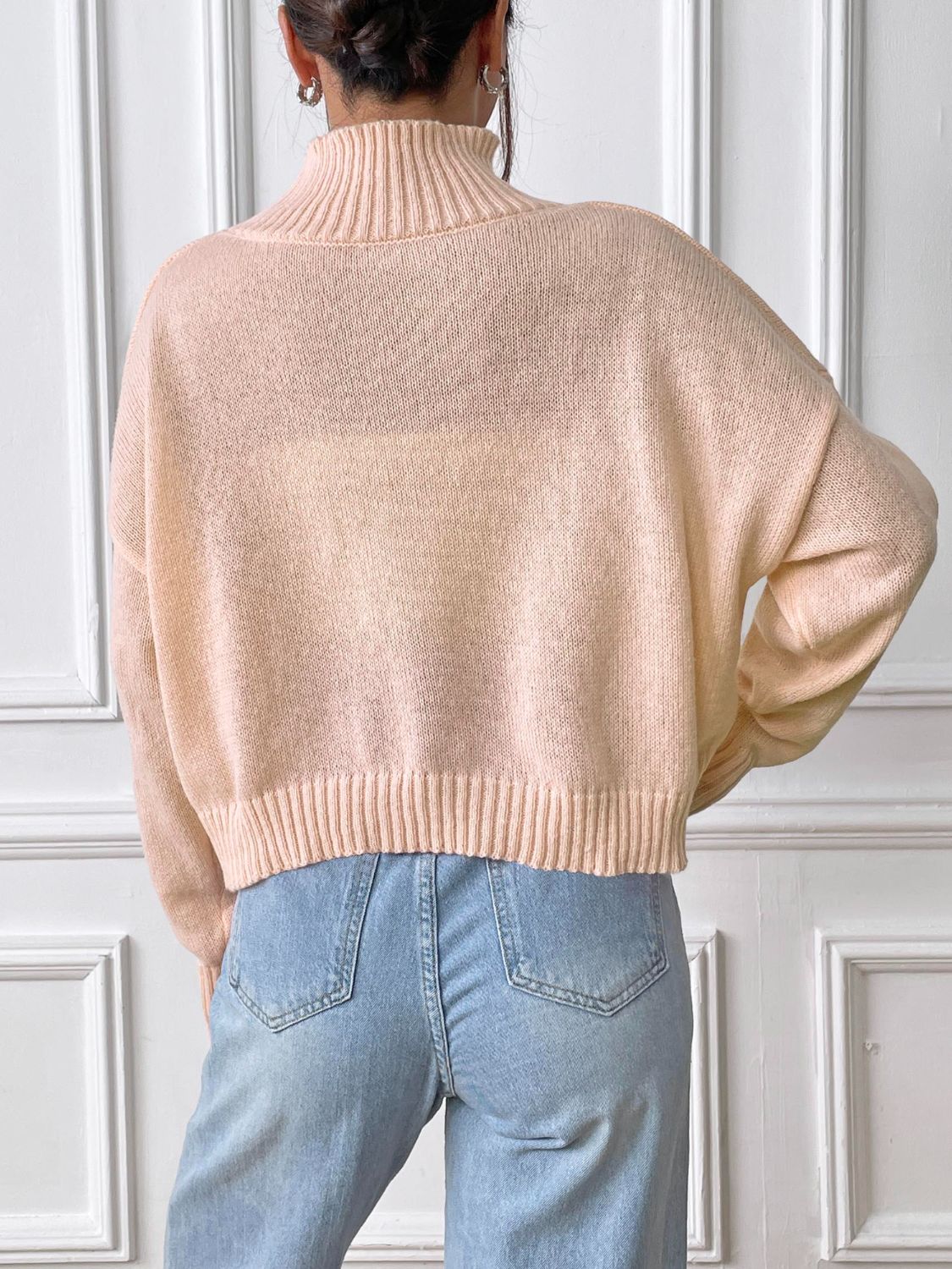 Heart Turtleneck Long Sleeve Sweater - ClassiQ
