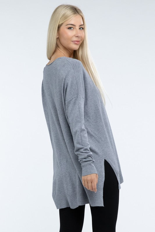 Hi-Low Hem Front Seam Sweater - Classique Collection