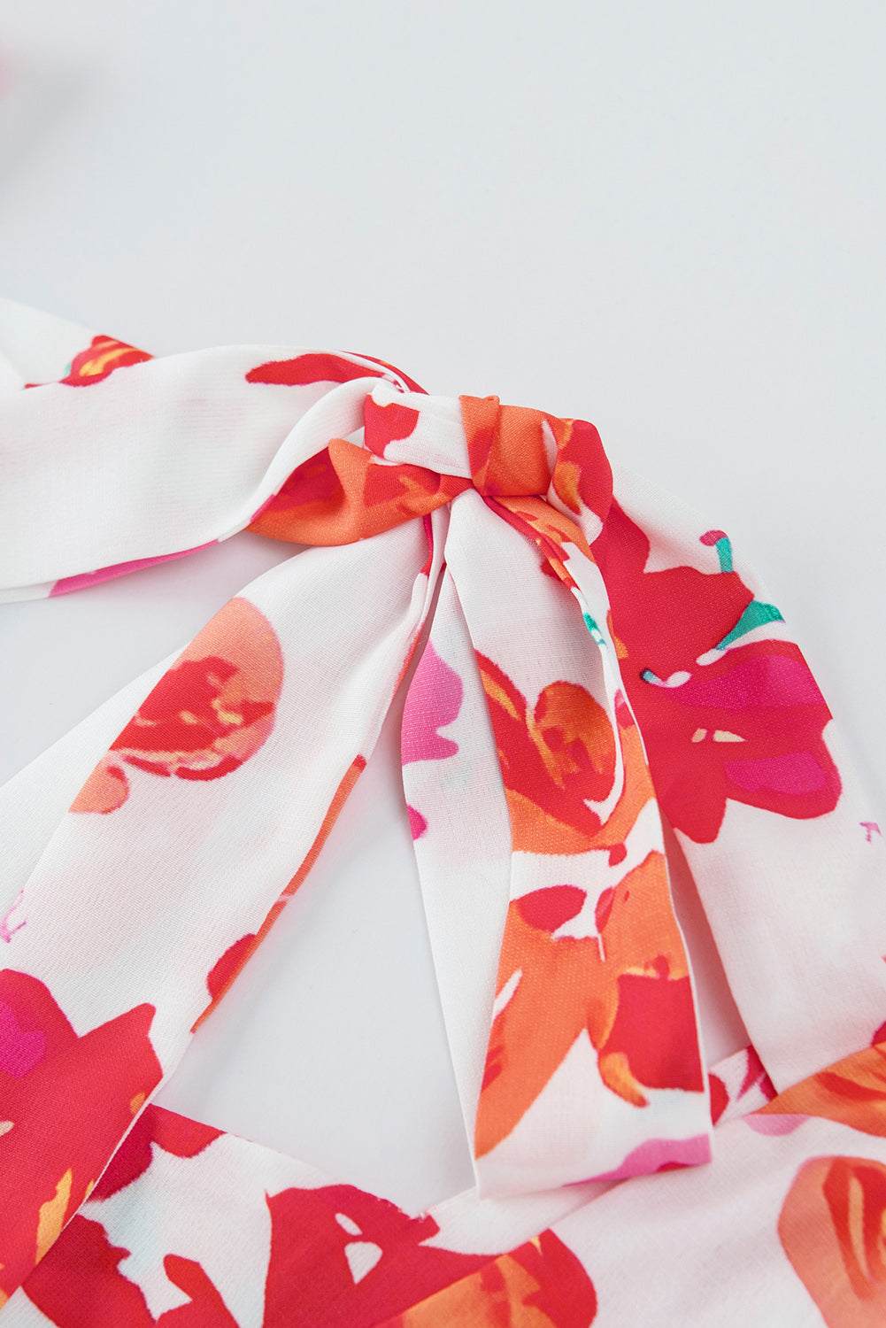 Floral Tie Back Square Neck Blouse - Classique Collection