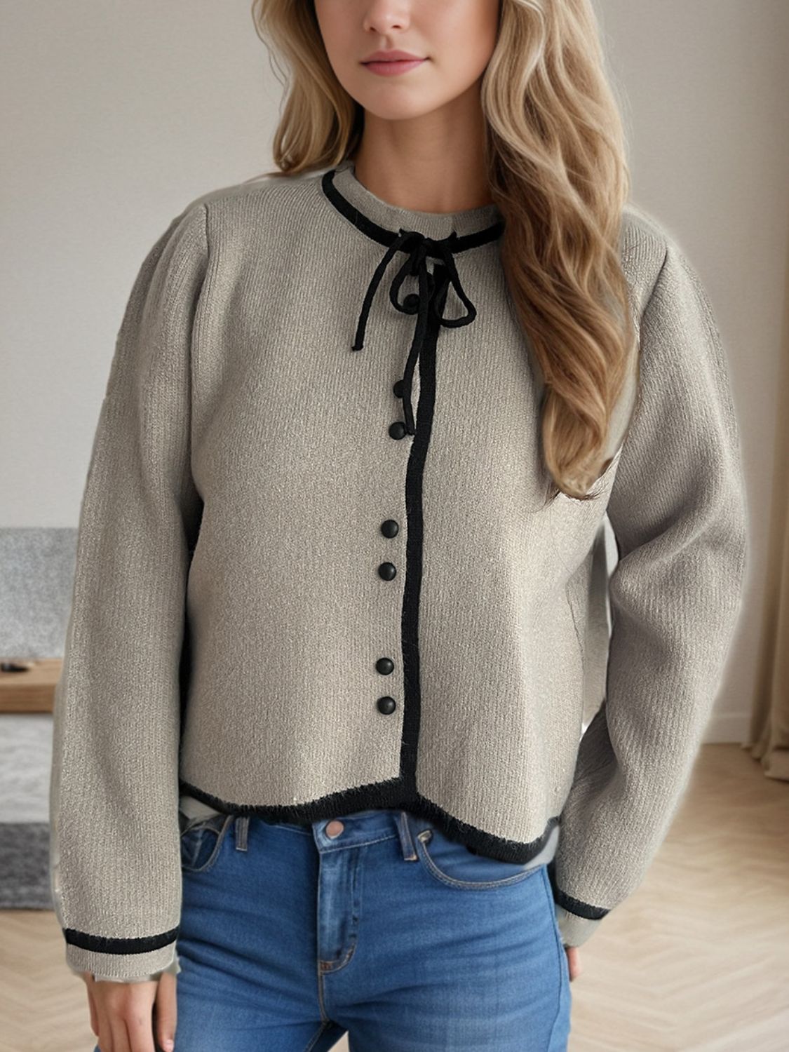Button Down Long Sleeve Cardigan - ClassiQ