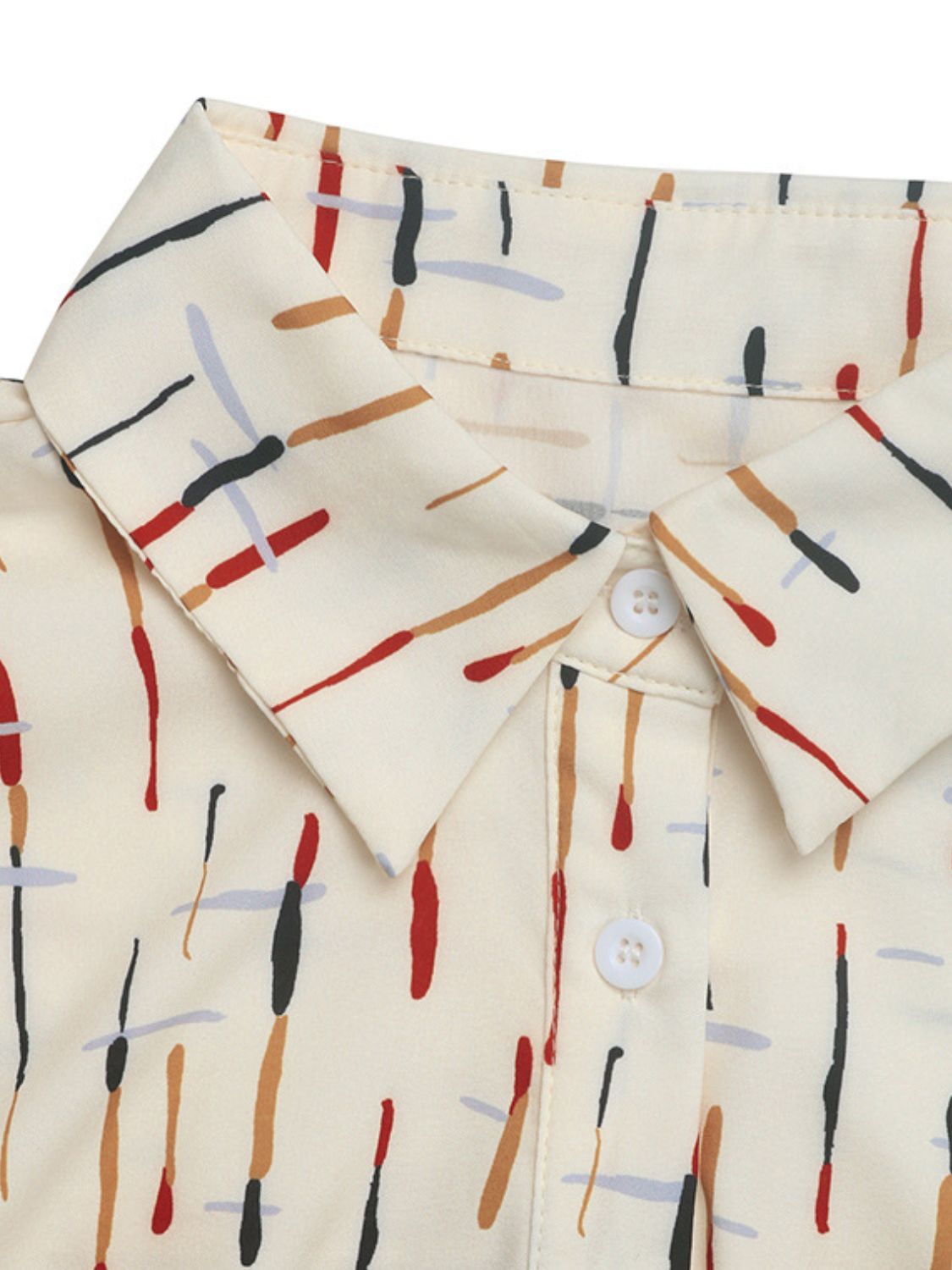 Perfee Printed Collared Neck Short Sleeve Shirt - Classique Collection