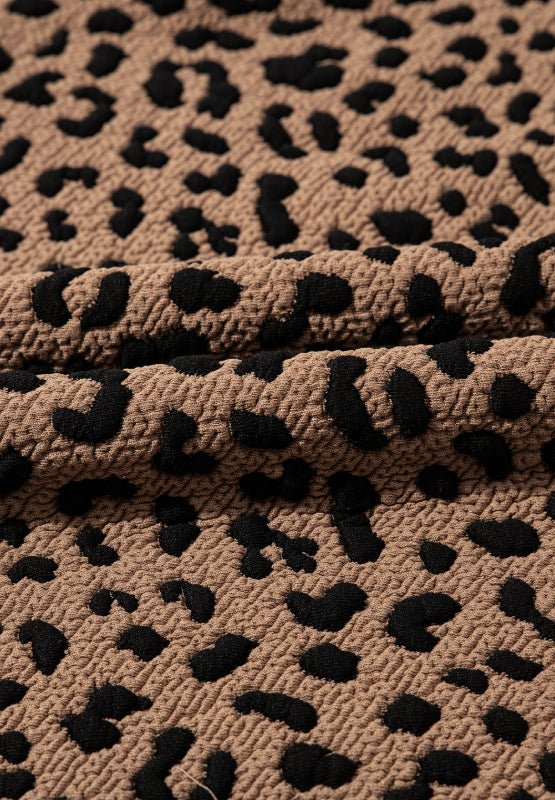 Leopard Johnny Collar Sleeveless Mini Dress - Classique Collection