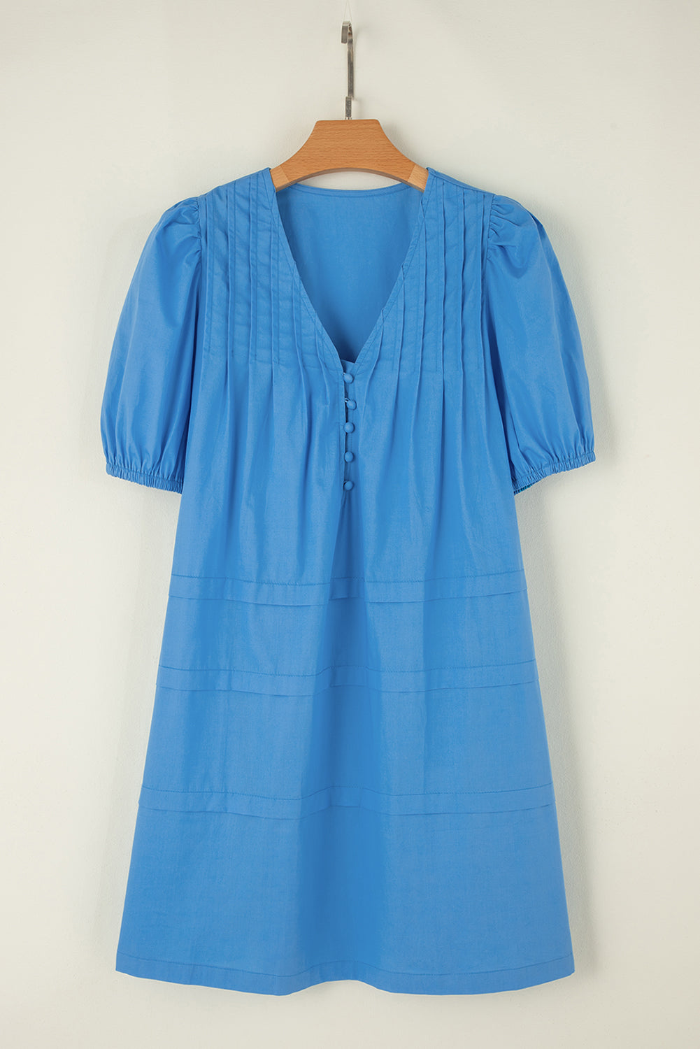 Pocketed V-Neck Short Sleeve Dress - Classique Collection